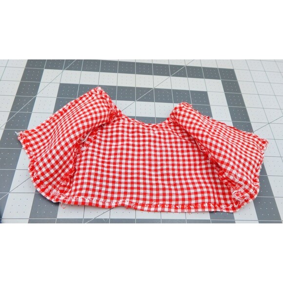 Cabbage Patch Clothing Jean Short Set 1980 Red Check Boat Decal Vintage - Picture 4 of 8